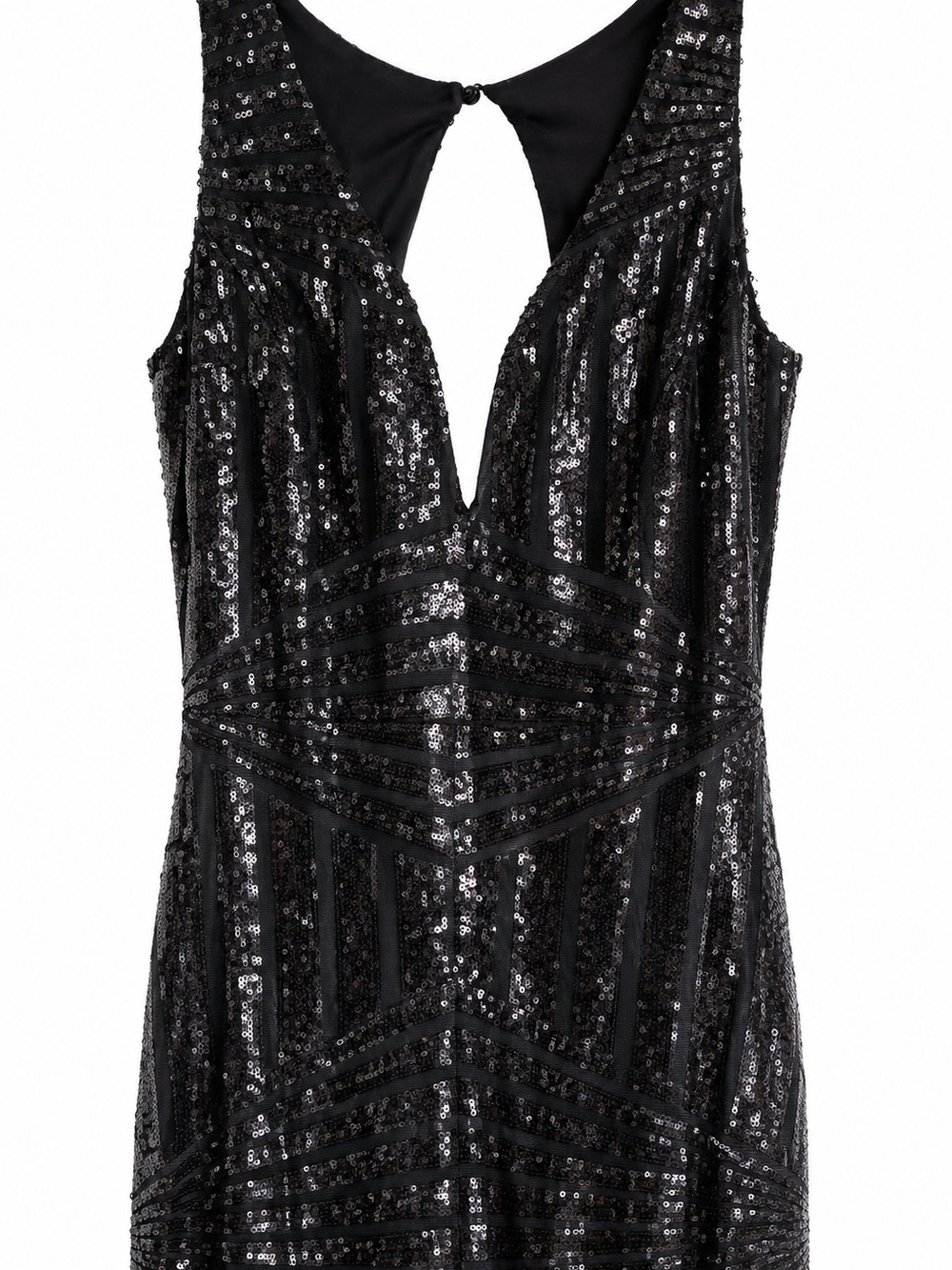Good Time USA Black Sequin Evening Gown Prom Dress Mermaid Formal Maxi Size S - Picture 3 of 13